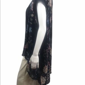 Kimono Duster L/XL Navy Floral Asymmetrical Bloom Core